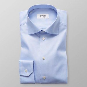 Eton Contemporary Fit Diagonal Weave Dress Shirt